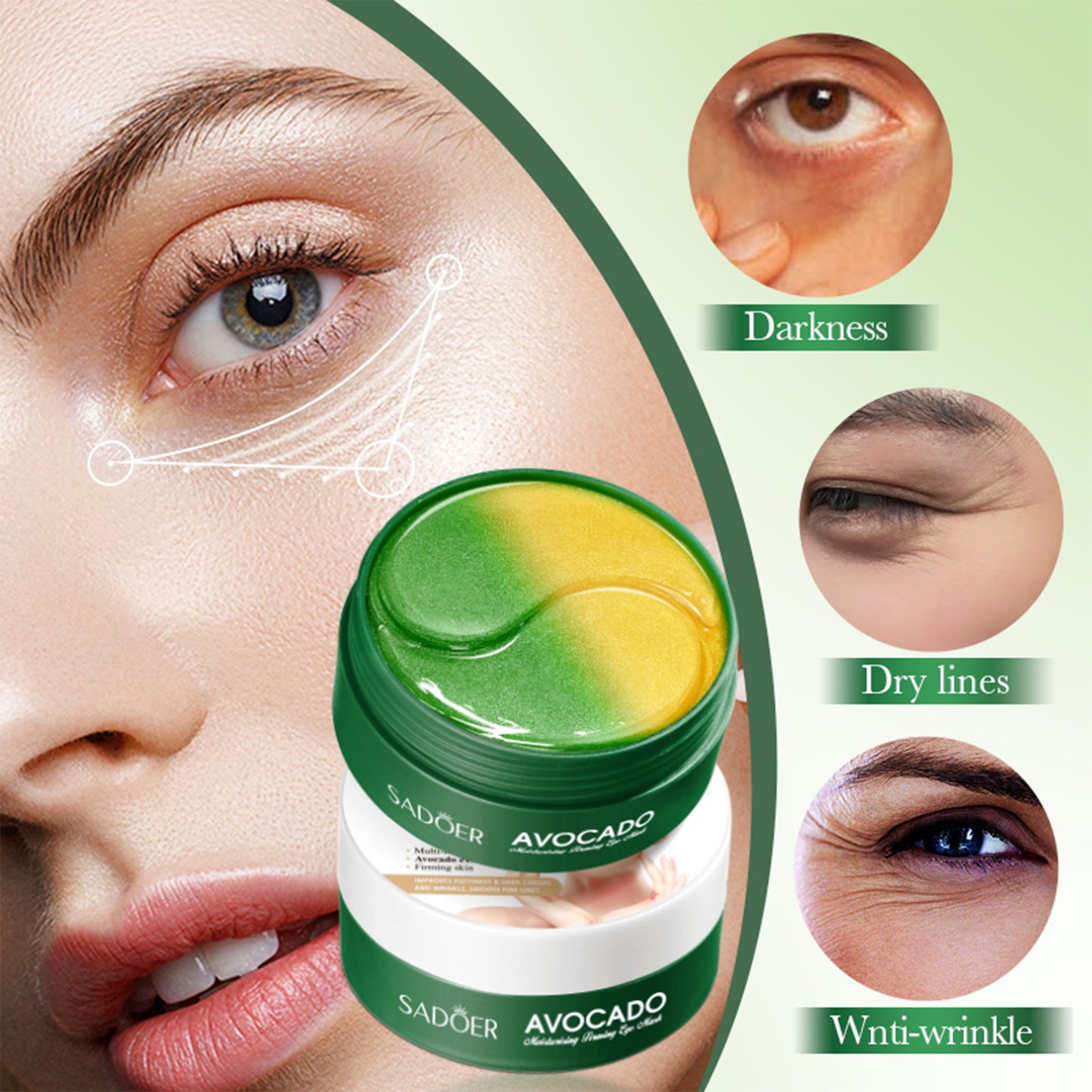 Avocado Under Eye Patches 30 Pairs (60pcs)