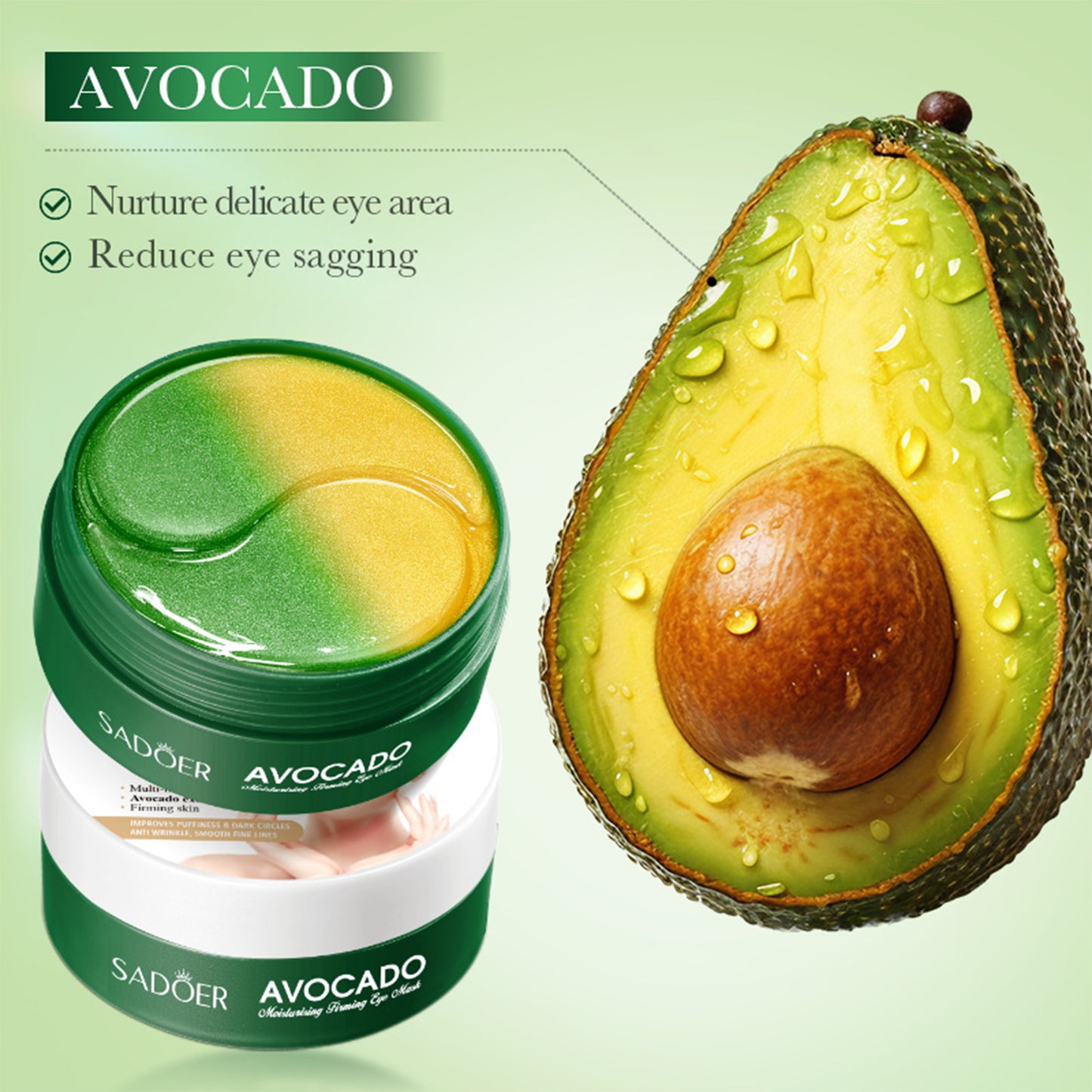 Avocado Under Eye Patches 30 Pairs (60pcs)