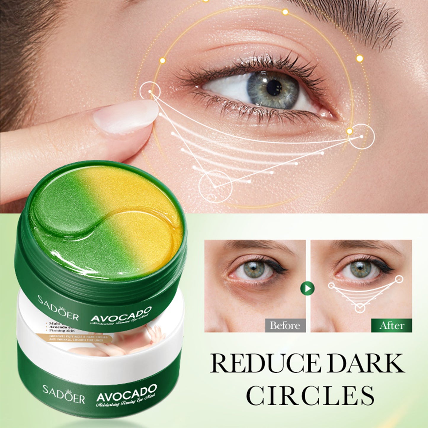Avocado Under Eye Patches 30 Pairs (60pcs)