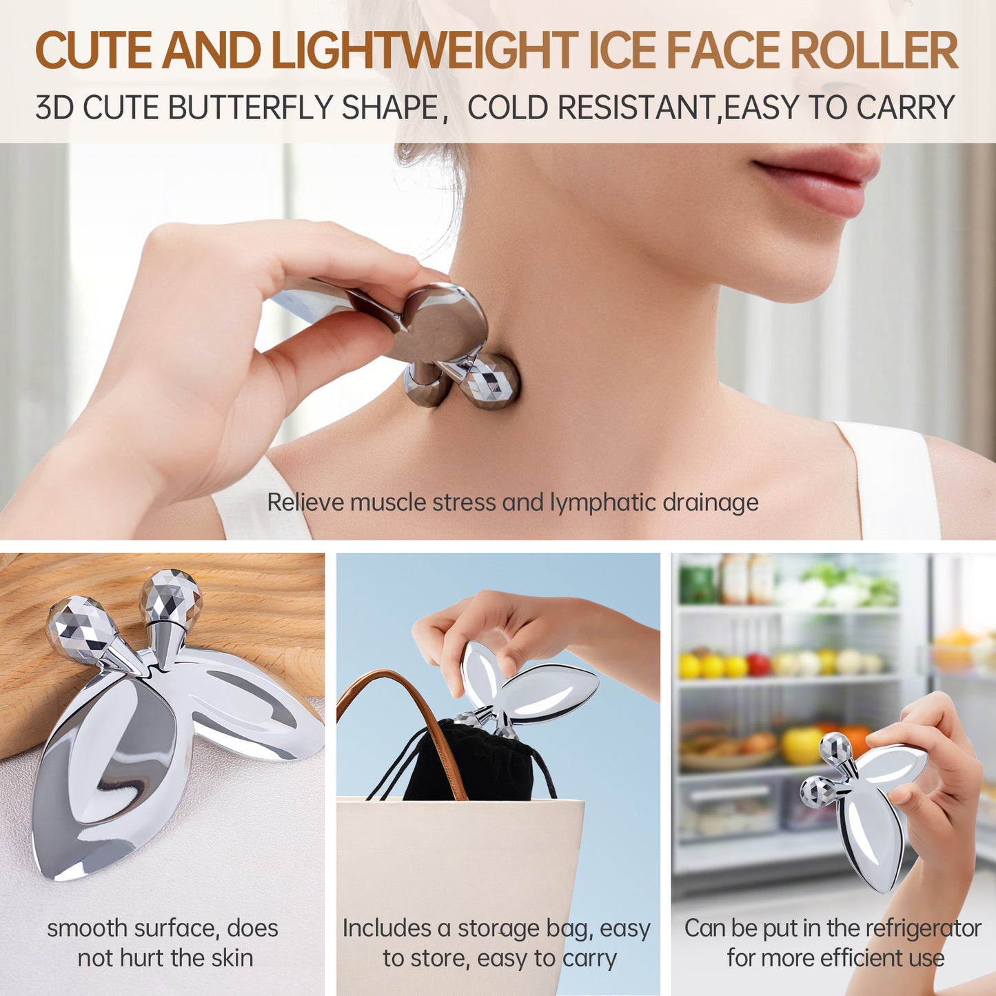 3D Butterfly Ice Face Roller