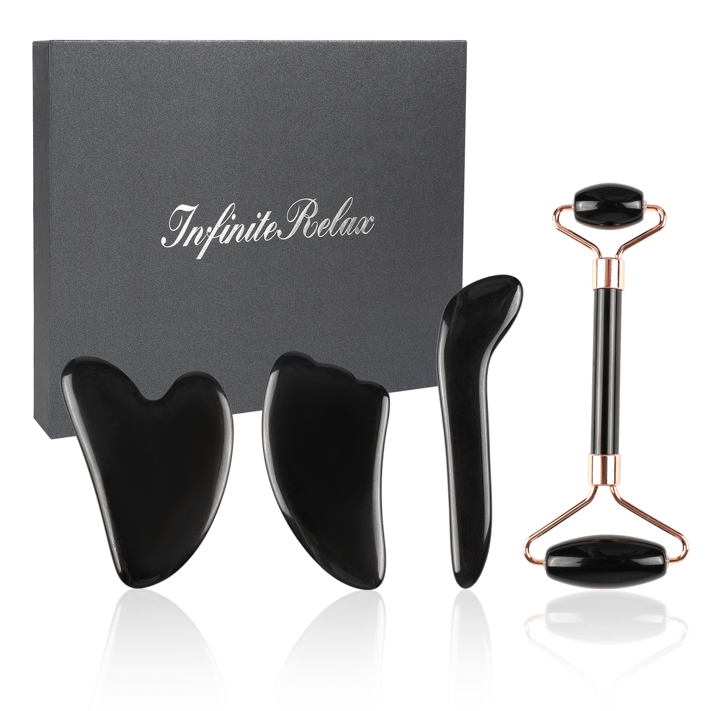 InfiniteRelax Natural Obsidian Gua Sha Tools