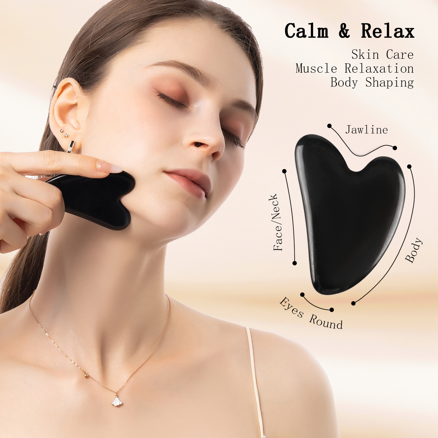 InfiniteRelax Natural Obsidian Gua Sha Tools