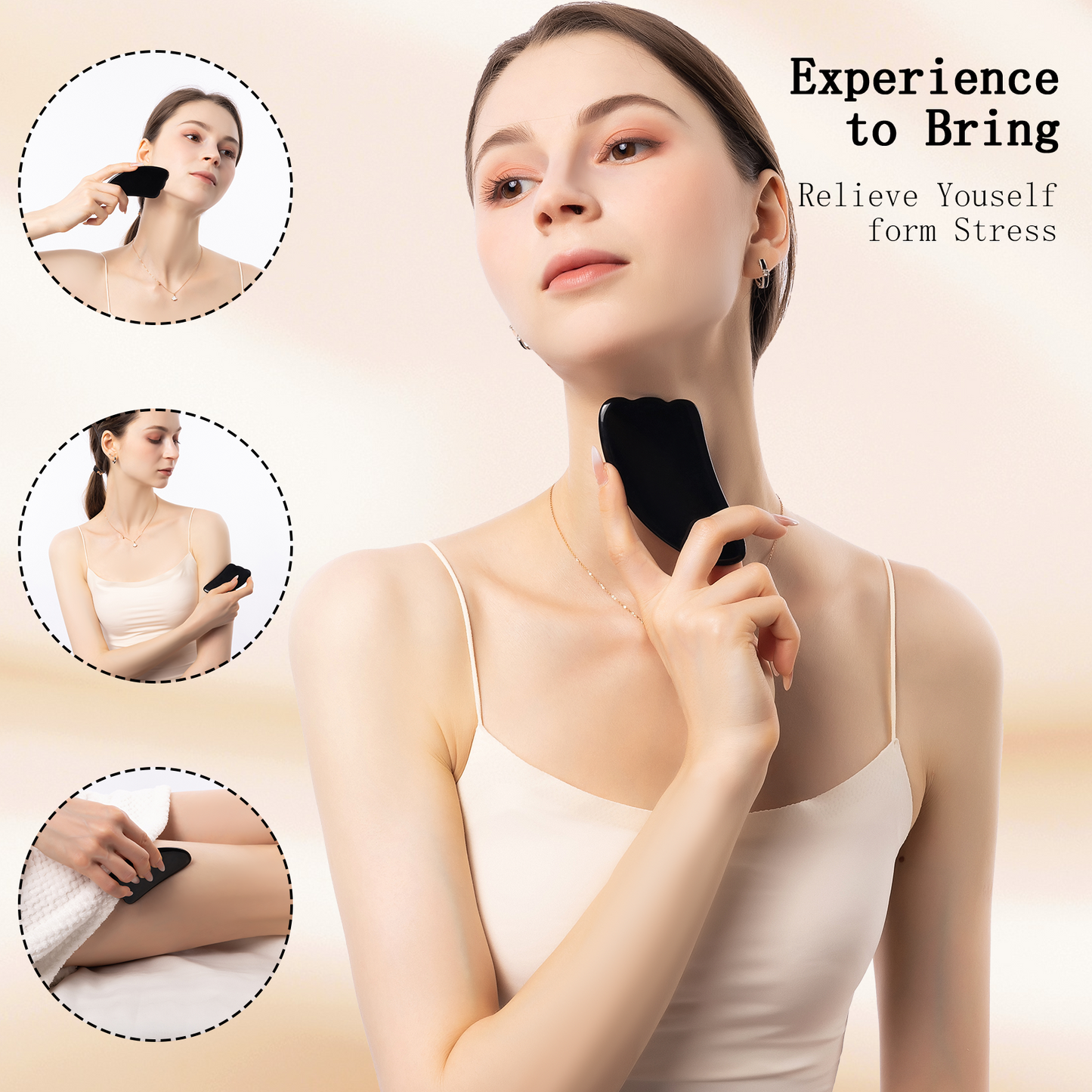 InfiniteRelax Natural Obsidian Gua Sha Tools