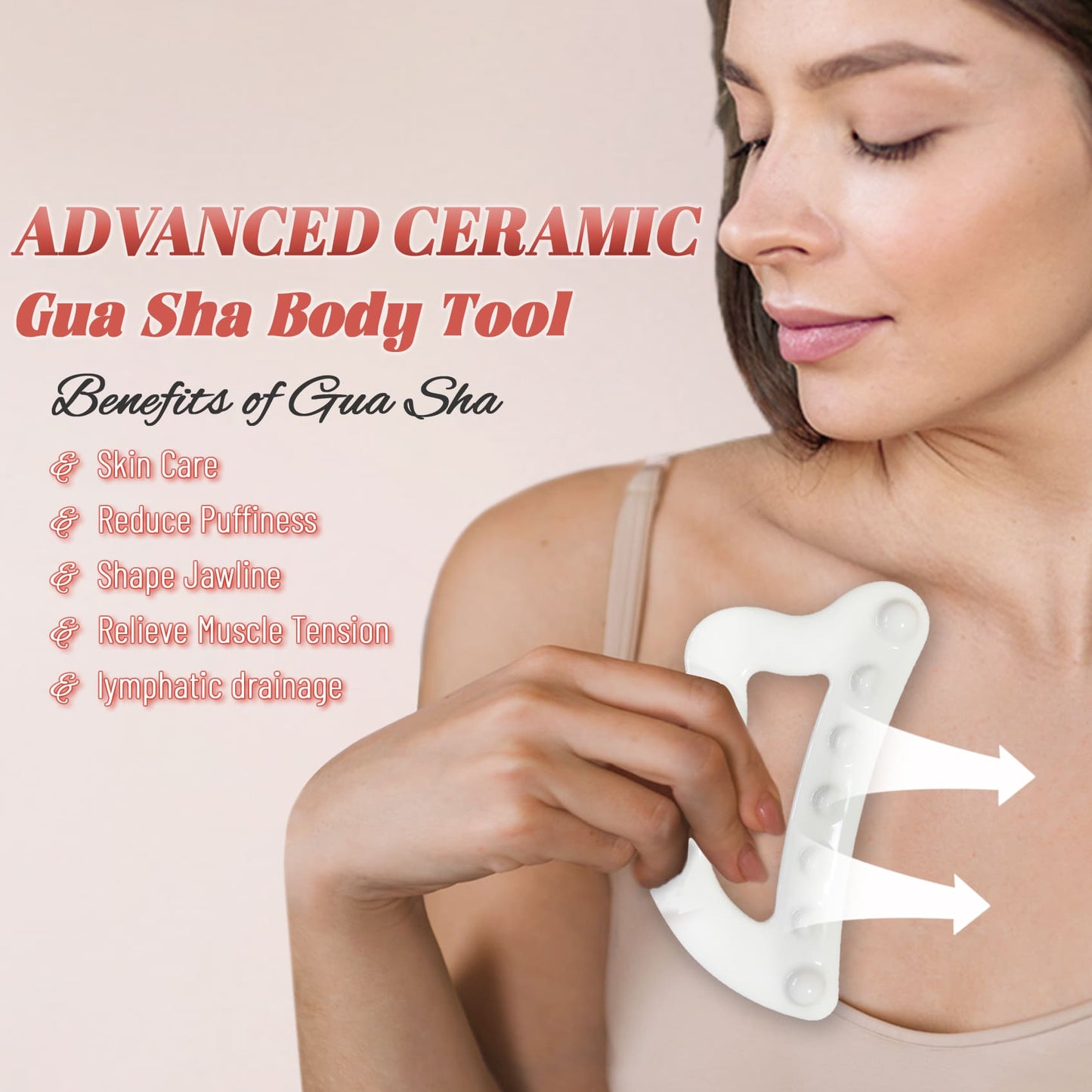 InfiniteRelax Ceramic Gua Sha Facial Tool