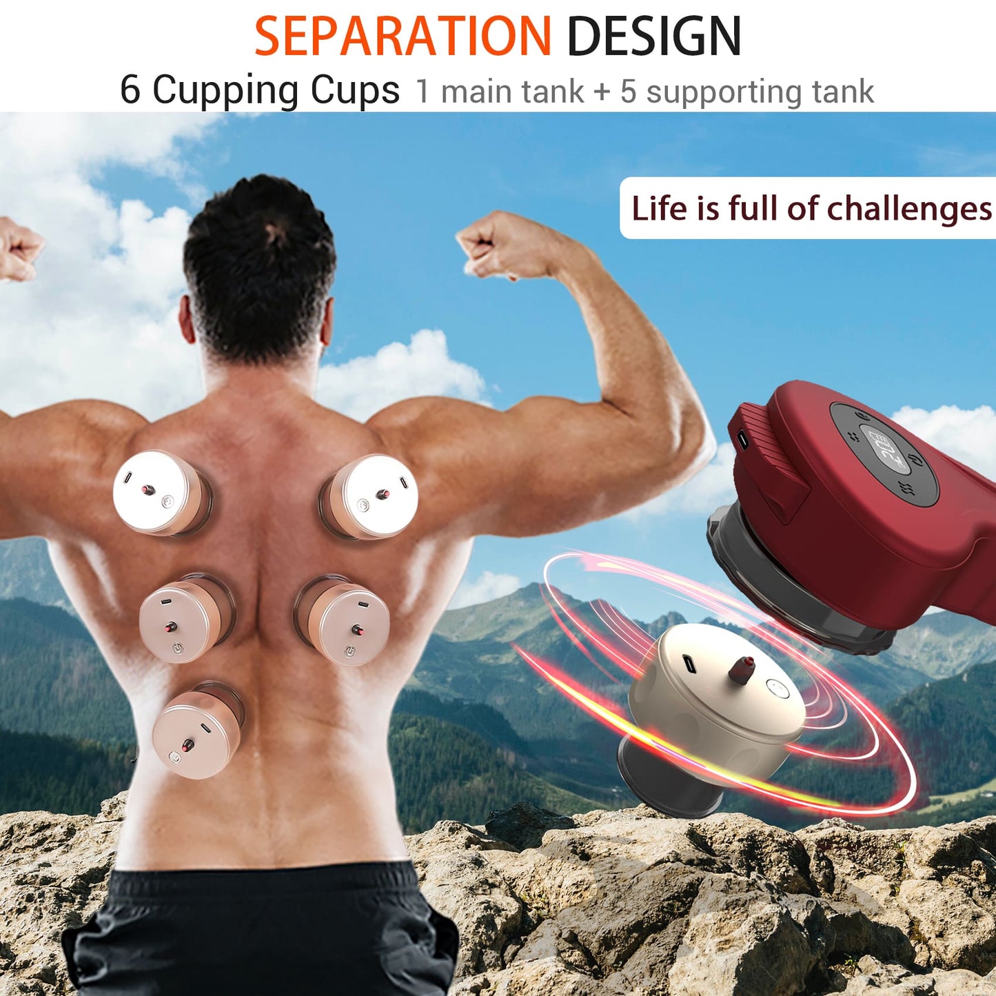 InfiniteRelax Electric Cupping Set with Light Therapy