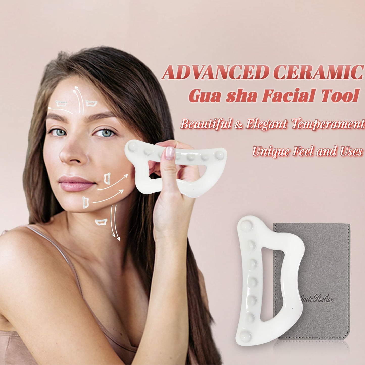 InfiniteRelax Ceramic Gua Sha Facial Tool