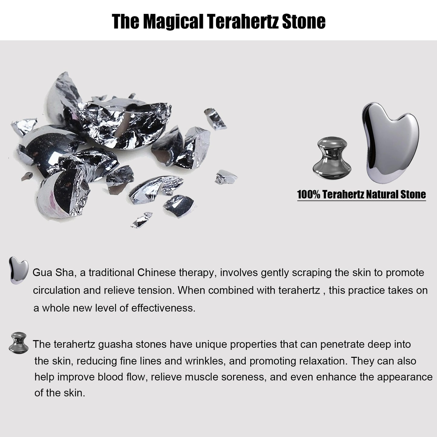 InfiniteRelax Terahertz Mushroom and Gua Sha Stone