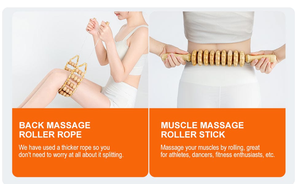AiRelax 6 in 1 Wood Therapy Massage Tools,Lymphatic Drainage Massager Maderoterapia Kit Colombiana for Body Shaping
