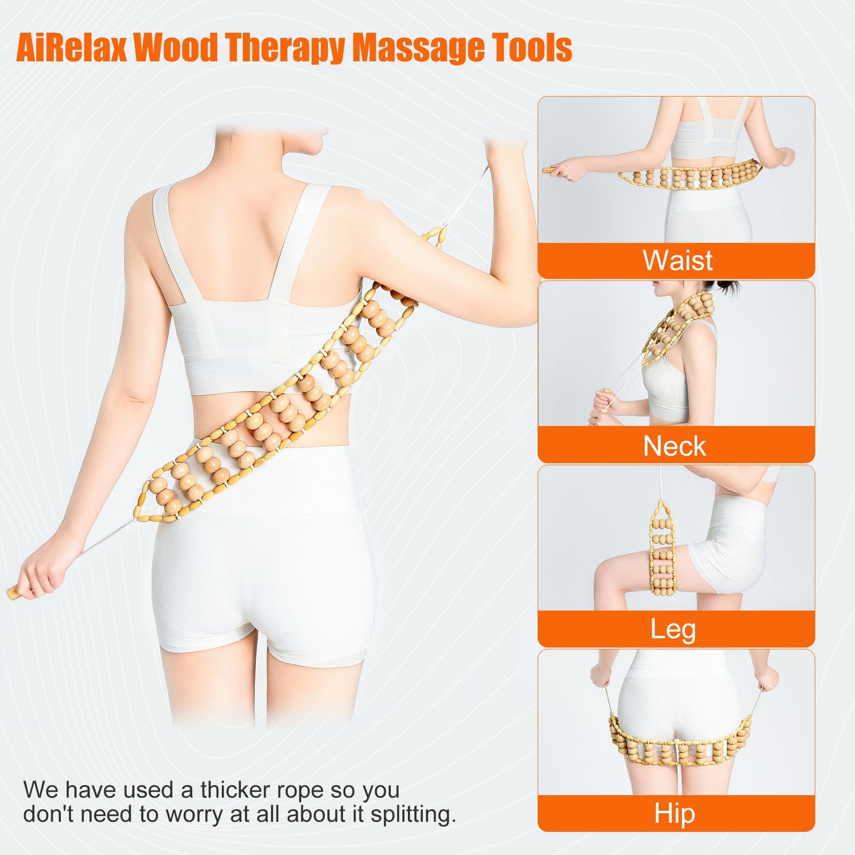 AiRelax 6 in 1 Wood Therapy Massage Tools,Lymphatic Drainage Massager Maderoterapia Kit Colombiana for Body Shaping