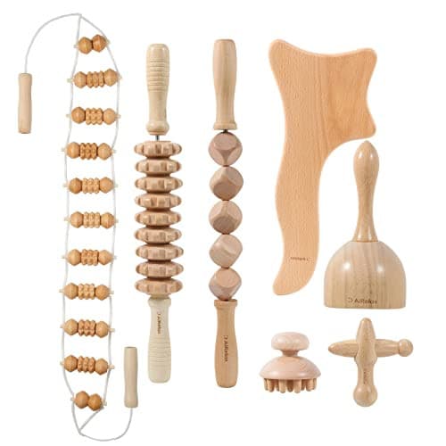 AiRelax 7-in-1 Wood Therapy Massage Tools for Body Shaping Set,Anti Cellulite Massager for Thighs and Butt,Maderoterapia Kit Colombiana
