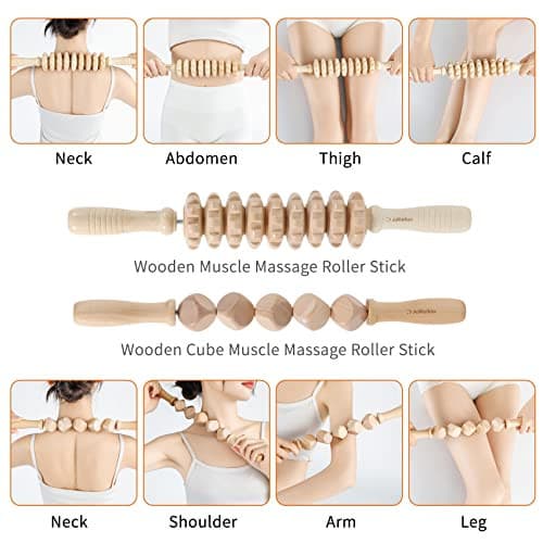 AiRelax 7-in-1 Wood Therapy Massage Tools for Body Shaping Set,Anti Cellulite Massager for Thighs and Butt,Maderoterapia Kit Colombiana