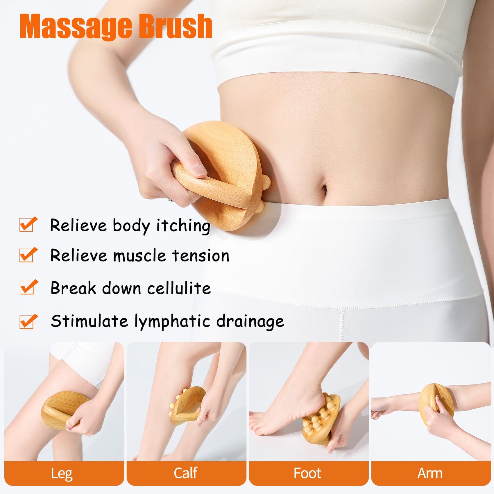 AiRelax AiRelax Wooden Lymphatic Drainage Massager for Gua Sha,Wood Therapy Massage Tools,Professional Maderoterapia Kit